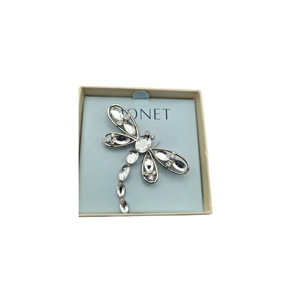 Monet Crystal Dragonfly Vintage Brooch - NWT - Picture 1 of 7